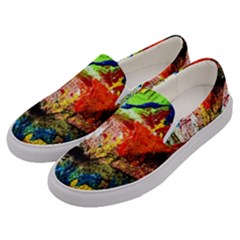 Untitled Red And Blue 3 Men s Canvas Slip Ons by bestdesignintheworld