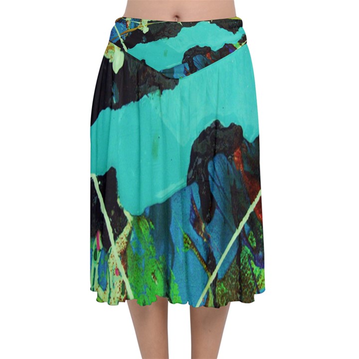 Roundway Ticket 4 Velvet Flared Midi Skirt