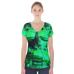 Lake Park 20 Short Sleeve Front Detail Top by bestdesignintheworld