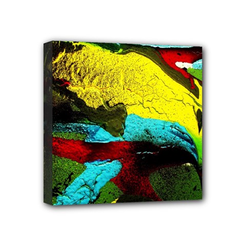 Yellow Dolphins   Blue Lagoon 3 Mini Canvas 4  X 4  by bestdesignintheworld