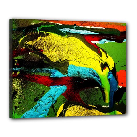 Yellow Dolphins   Blue Lagoon 3 Canvas 20  X 16  by bestdesignintheworld