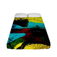 Yellow Dolphins   Blue Lagoon 3 Fitted Sheet (full/ Double Size) by bestdesignintheworld