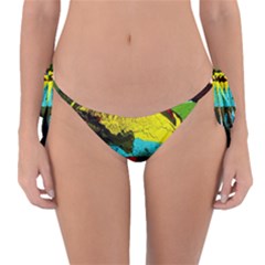 Yellow Dolphins   Blue Lagoon 3 Reversible Bikini Bottom