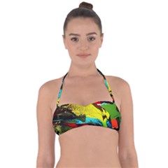 Yellow Dolphins   Blue Lagoon 3 Halter Bandeau Bikini Top