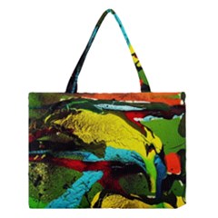 Yellow Dolphins   Blue Lagoon 3 Medium Tote Bag by bestdesignintheworld