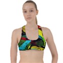 Yellow Dolphins   Blue Lagoon 3 Criss Cross Racerback Sports Bra View1