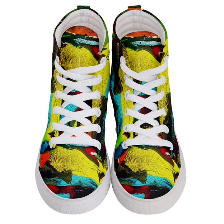 Yellow Dolphins   Blue Lagoon 3 Women s Hi-Top Skate Sneakers