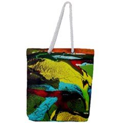 Yellow Dolphins   Blue Lagoon 3 Full Print Rope Handle Tote (large) by bestdesignintheworld