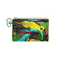 Yellow Dolphins   Blue Lagoon 3 Canvas Cosmetic Bag (small) by bestdesignintheworld