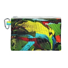 Yellow Dolphins   Blue Lagoon 3 Canvas Cosmetic Bag (large) by bestdesignintheworld