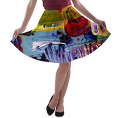 Poppies In An Abandoned Yard 4 A-line Skater Skirt by bestdesignintheworld