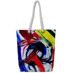 Lets Forget The Black Squere 1 Full Print Rope Handle Tote (small)