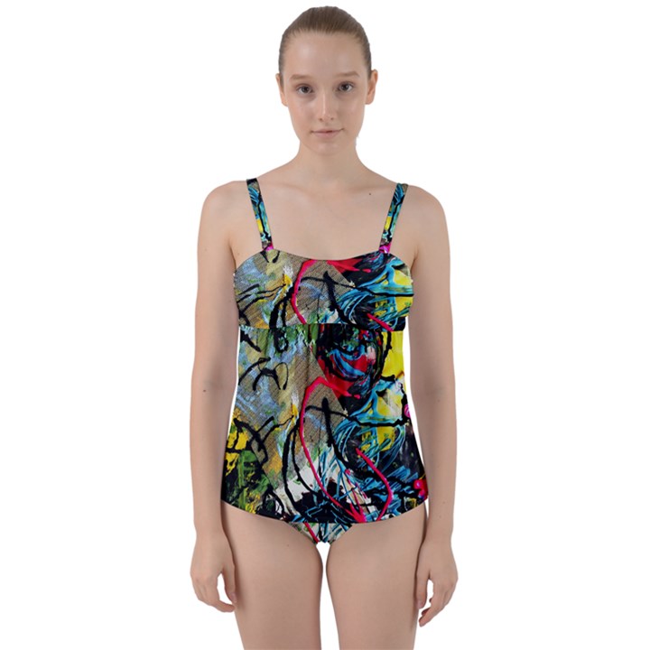 Rumba On A Chad Lake 13 Twist Front Tankini Set