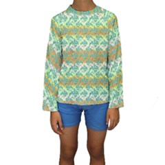 Colorful Tropical Print Pattern Kids  Long Sleeve Swimwear by dflcprints