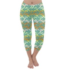 Colorful Tropical Print Pattern Capri Winter Leggings  by dflcprints