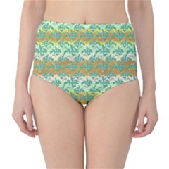 Colorful Tropical Print Pattern High-waist Bikini Bottoms by dflcprints