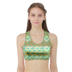 Colorful Tropical Print Pattern Sports Bra With Border by dflcprints