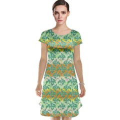 Colorful Tropical Print Pattern Cap Sleeve Nightdress by dflcprints