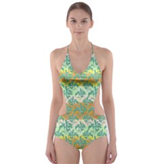 Colorful Tropical Print Pattern Cut-out One Piece Swimsuit by dflcprints