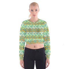 Colorful Tropical Print Pattern Cropped Sweatshirt by dflcprints