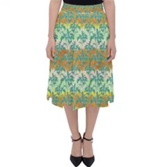 Colorful Tropical Print Pattern Folding Skater Skirt by dflcprints