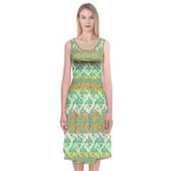 Colorful Tropical Print Pattern Midi Sleeveless Dress by dflcprints