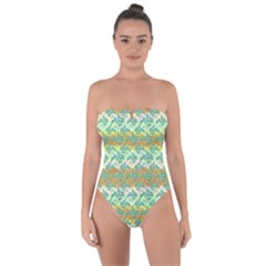 Colorful Tropical Print Pattern Tie Back One Piece Swimsuit by dflcprints