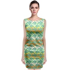 Colorful Tropical Print Pattern Sleeveless Velvet Midi Dress by dflcprints