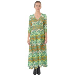 Colorful Tropical Print Pattern Button Up Boho Maxi Dress by dflcprints