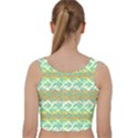 Colorful Tropical Print Pattern Velvet Racer Back Crop Top View2