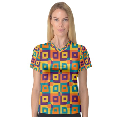 Artwork By Patrick-squares-4 V-neck Sport Mesh Tee by ArtworkByPatrick