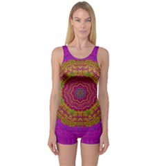 Summer Sun Shine In A Sunshine Mandala One Piece Boyleg Swimsuit