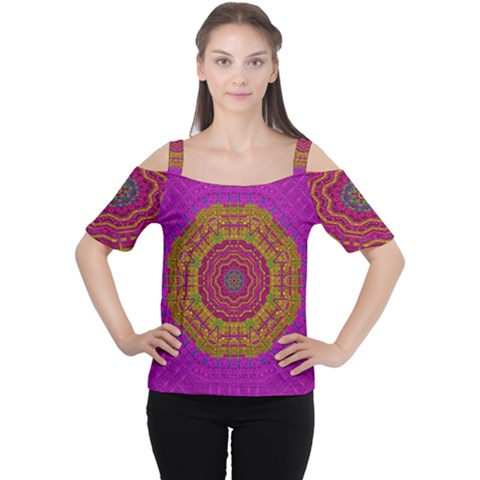 Summer Sun Shine In A Sunshine Mandala Cutout Shoulder Tee by pepitasart