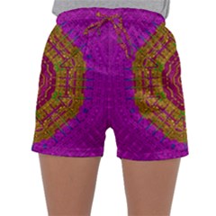 Summer Sun Shine In A Sunshine Mandala Sleepwear Shorts by pepitasart