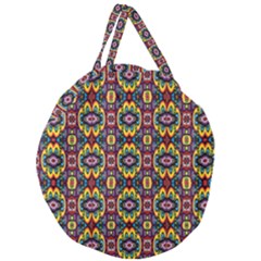 Artwork By Patrick-squares-5 Giant Round Zipper Tote by ArtworkByPatrick