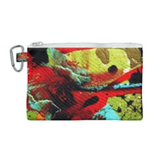 Yellow Dolphins   Blue Lagoon 4 Canvas Cosmetic Bag (medium) by bestdesignintheworld