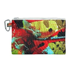 Yellow Dolphins   Blue Lagoon 4 Canvas Cosmetic Bag (large) by bestdesignintheworld