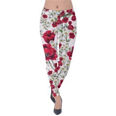 Poppy And Daisy Print Velvet Leggings by CasaDiModa