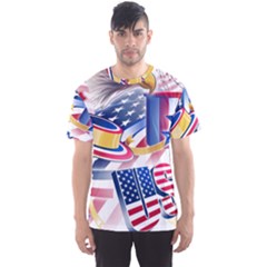 United States Of America Usa  Images Independence Day Men s Sports Mesh Tee