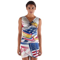 United States Of America Usa  Images Independence Day Wrap Front Bodycon Dress by Sapixe