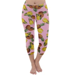 Pineapple Print Capri Winter Leggings 