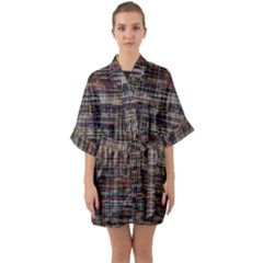 Unique Pattern Quarter Sleeve Kimono Robe