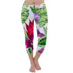 Vector Pattern Tropical Capri Winter Leggings 