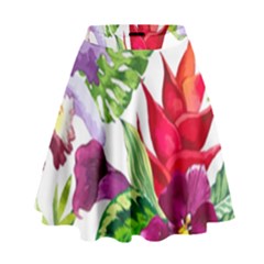 Vector Pattern Tropical High Waist Skirt