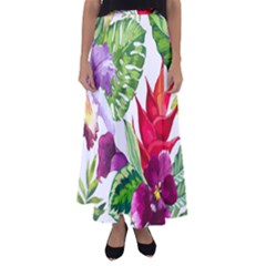 Vector Pattern Tropical Flared Maxi Skirt