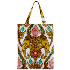 Traditional Thai Style Painting Zipper Classic Tote Bag