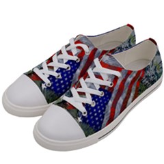 Usa United States Of America Images Independence Day Women s Low Top Canvas Sneakers by Sapixe