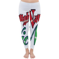 Vintage Christmas Naughty Or Nice Classic Winter Leggings by Sapixe