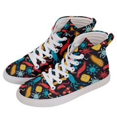 Virus Pattern Men s Hi-top Skate Sneakers