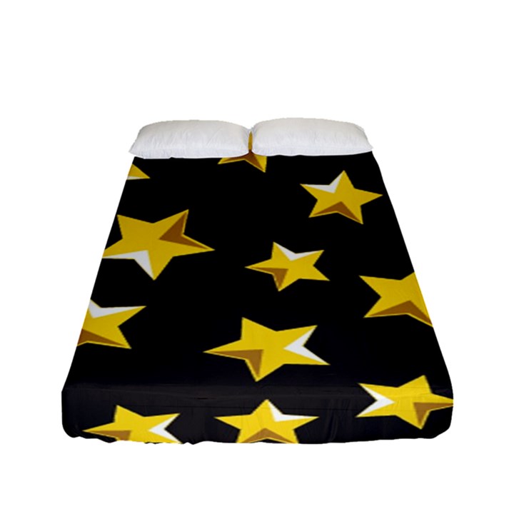 Yellow Stars Pattern Fitted Sheet (Full/ Double Size)